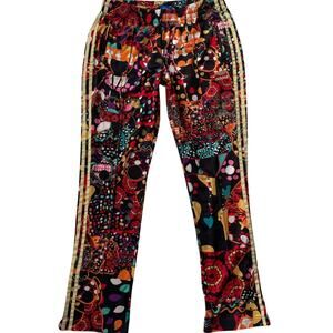 Adidas Maracatu Tropical Track Pants Women's Medium Gold Trefoil Colorful Rare